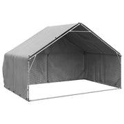 Vidaxl hondenhok voor buiten met deksel 3x2x1,9 m gegalvaniseerd staal - afbeelding 1