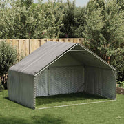 Vidaxl hondenhok voor buiten met deksel 3x2x1,9 m gegalvaniseerd staal - afbeelding 2