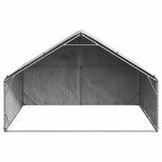 Vidaxl hondenhok voor buiten met deksel 3x2x1,9 m gegalvaniseerd staal - afbeelding 3