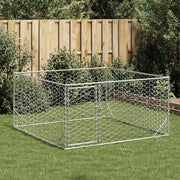 Vidaxl hondenhok voor buiten met deur 2x2x1 m gegalvaniseerd staal - afbeelding 2
