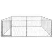 Vidaxl hondenhok voor buiten met deur 3x4x1 m gegalvaniseerd staal - afbeelding 3
