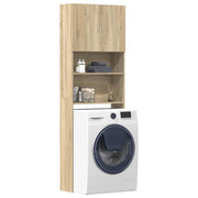 Vidaxl wasmachinekast 64x24x190 cm bewerkt hout en sonoma eikenkleurig - afbeelding 1