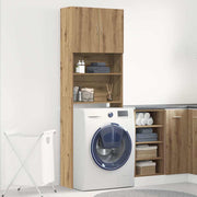 Vidaxl wasmachinekast 64x24x190 cm bewerkt hout artisanaal eikenkleur - afbeelding 3
