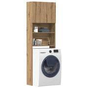 Vidaxl wasmachinekast 64x24x190 cm bewerkt hout artisanaal eikenkleur - afbeelding 1