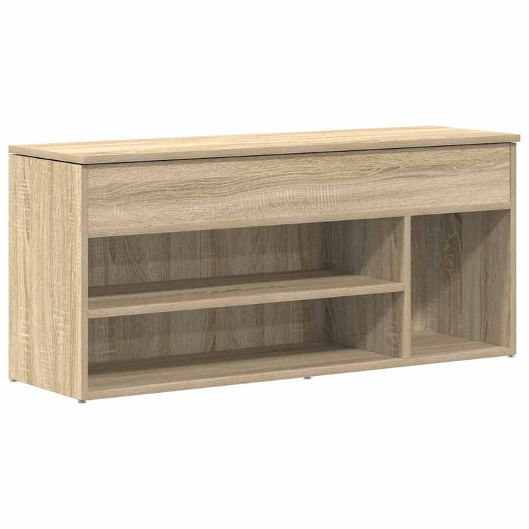 Vidaxl schoenenbank 102x30,5x45 cm bewerkt hout sonoma eikenkleurig