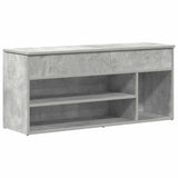 Vidaxl schoenenbank 102x30,5x45 cm bewerkt hout betongrijs - afbeelding 2
