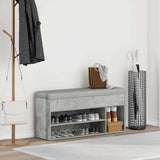 Vidaxl schoenenbank 102x30,5x45 cm bewerkt hout betongrijs - afbeelding 3