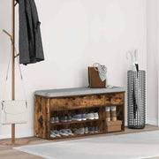 Vidaxl schoenenbank 102x30,5x45 cm bewerkt hout gerookt eikenkleurig - afbeelding 3