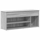 Vidaxl schoenenbank 102x30,5x45cm bewerkt hout grijs sonoma eikenkleur - afbeelding 2