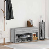 Vidaxl schoenenbank 102x30,5x45cm bewerkt hout grijs sonoma eikenkleur - afbeelding 3