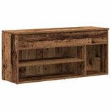 Vidaxl schoenenbank 102x30,5x45 cm bewerkt hout oud houtkleurig - afbeelding 2