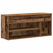 Vidaxl schoenenbank 102x30,5x45 cm bewerkt hout oud houtkleurig - afbeelding 2