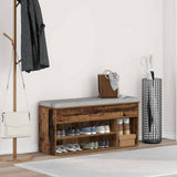 Vidaxl schoenenbank 102x30,5x45 cm bewerkt hout oud houtkleurig - afbeelding 3