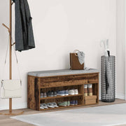 Vidaxl schoenenbank 102x30,5x45 cm bewerkt hout oud houtkleurig - afbeelding 3