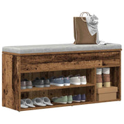 Vidaxl schoenenbank 102x30,5x45 cm bewerkt hout oud houtkleurig - afbeelding 1