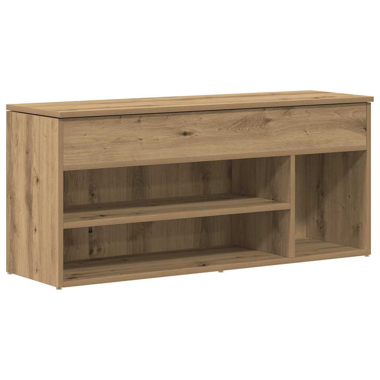 Vidaxl schoenenbank 102x30,5x45 cm bewerkt hout artisanaal eikenkleur