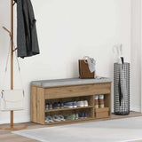 Vidaxl schoenenbank 102x30,5x45 cm bewerkt hout artisanaal eikenkleur - afbeelding 3