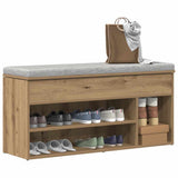Vidaxl schoenenbank 102x30,5x45 cm bewerkt hout artisanaal eikenkleur - afbeelding 1