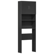 Vidaxl wasmachinekast 64x24x190 cm bewerkt hout zwart - afbeelding 2