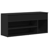 Vidaxl schoenenbank 102x30,5x45 cm bewerkt hout zwart - afbeelding 2