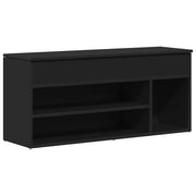 Vidaxl schoenenbank 102x30,5x45 cm bewerkt hout zwart - afbeelding 2