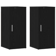 Vidaxl schoenenkasten 32x35x70 cm spaanplaat 2 st zwart eikenkleurig - afbeelding 2