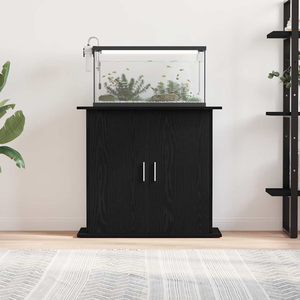 Vidaxl aquariumstandaard zwart eiken 81x36x73 cm bewerkt hout