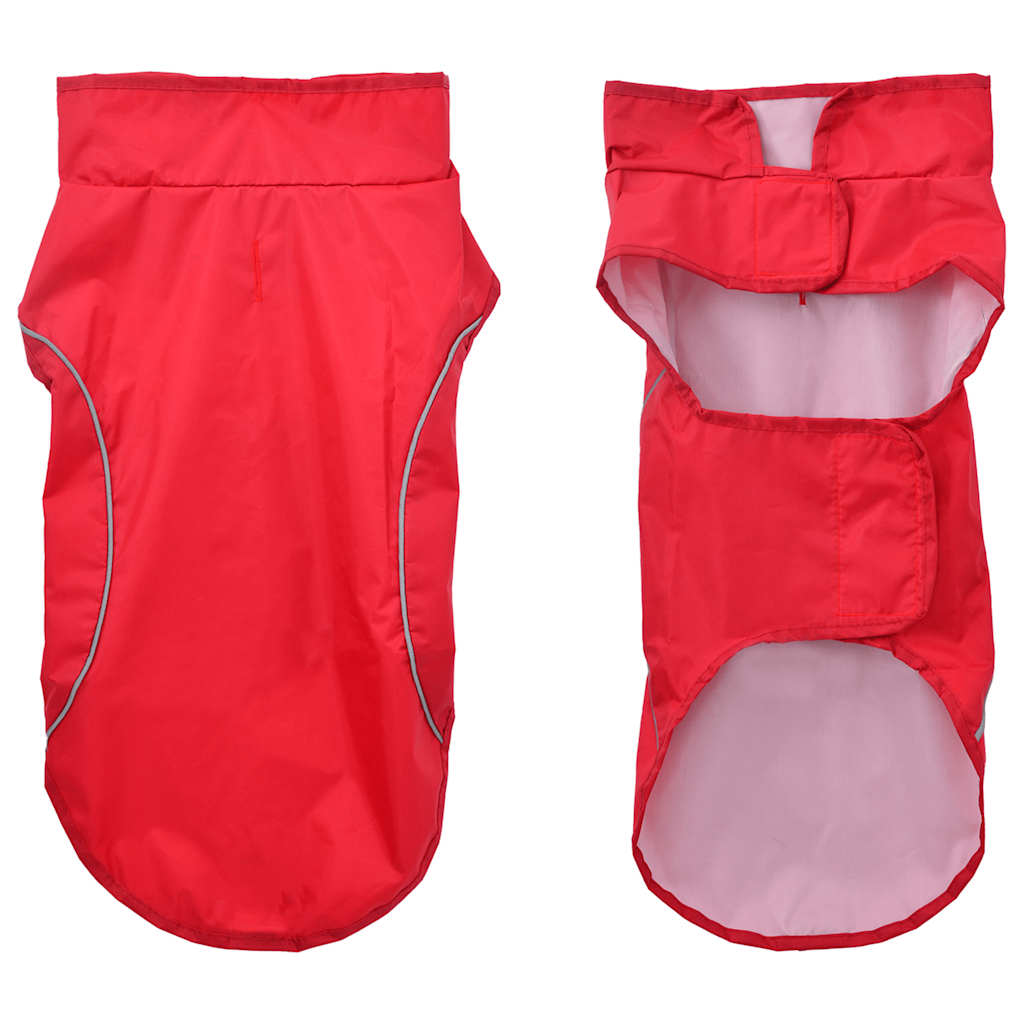Vidaxl hondenregenjas met reflecterende strips polyester rood m