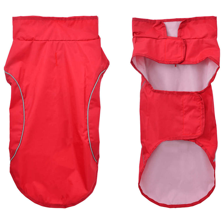 Vidaxl hondenregenjas met reflecterende strips polyester rood m