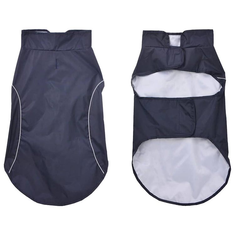 Vidaxl hondenregenjas met reflecterende strips polyester marineblauw l