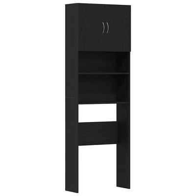 Vidaxl wasmachinekast 64x24x190 cm spaanplaat zwart eikenkleurig