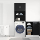 Vidaxl wasmachinekast 64x24x190 cm spaanplaat zwart eikenkleurig - afbeelding 3