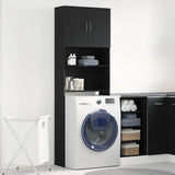 Vidaxl wasmachinekast 64x24x190 cm spaanplaat zwart eikenkleurig - afbeelding 1