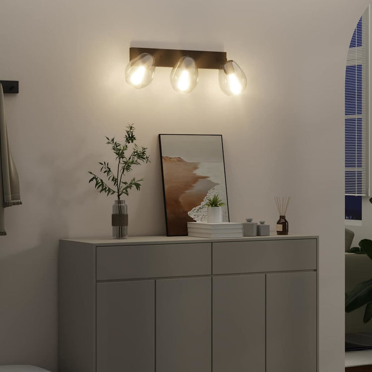 Vidaxl plafondspot zwart 54 x 13 x 26 cm glas en metaal