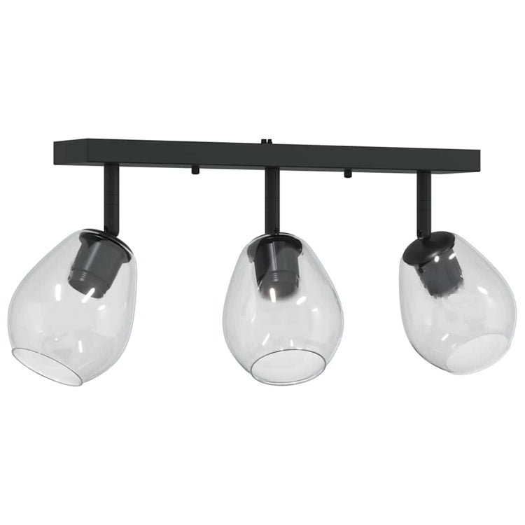 Vidaxl plafondspot zwart 54 x 13 x 26 cm glas en metaal
