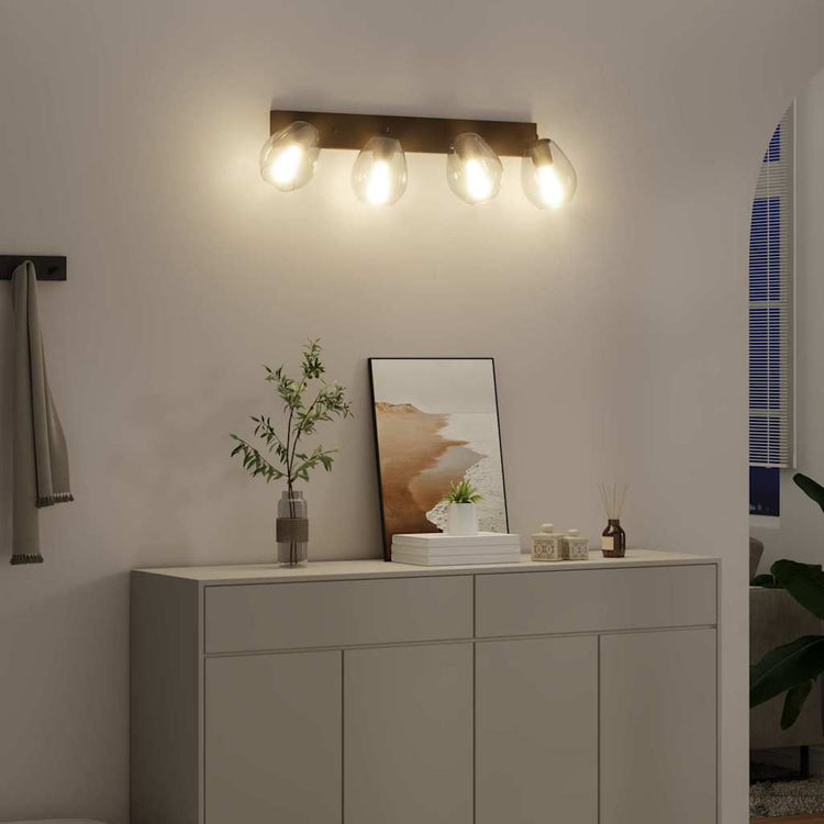 Vidaxl plafondspot zwart 73,5 x 13 x 26 cm glas en metaal