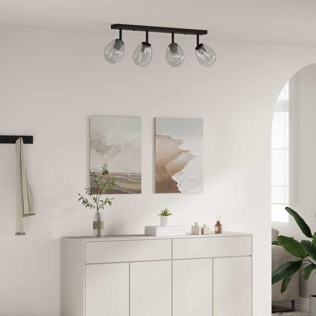 Vidaxl plafondspot zwart 73,5 x 13 x 26 cm glas en metaal