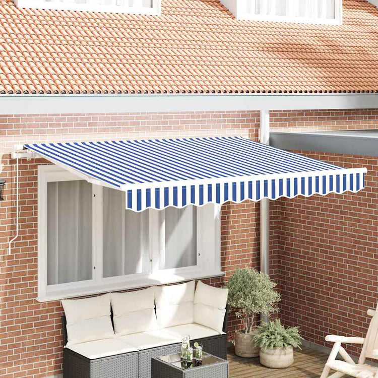 Vidaxl vervangend zonneschermdoek voor 2,5x2 m blauw wit gestreept