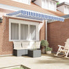 Vidaxl vervangingsdoek voor zonnescherm blauw en wit 330 x 195 cm