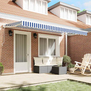 Vidaxl vervangend zonneschermdoek voor 4x2 m blauw wit gestreept - afbeelding 3