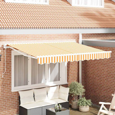 Vidaxl vervangend zonneschermdoek voor 2,5x2 m geel wit gestreept