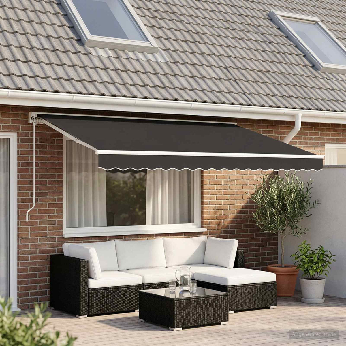 Vidaxl vervangend zonneschermdoek voor 4x2 m antraciet polyester