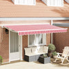Vidaxl vervangingsdoek voor zonnescherm rood en wit 380 x 195 cm