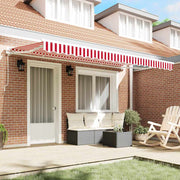 Vidaxl vervangingsdoek voor zonnescherm rood en wit 380 x 195 cm - afbeelding 3