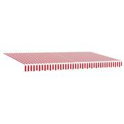 Vidaxl vervangingsdoek voor zonnescherm rood en wit 380 x 195 cm - afbeelding 2
