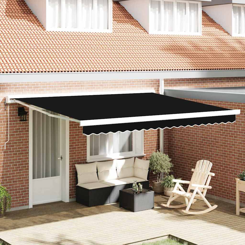 Vidaxl vervangingsdoek voor zonnescherm zwart 380 x 345 cm polyester