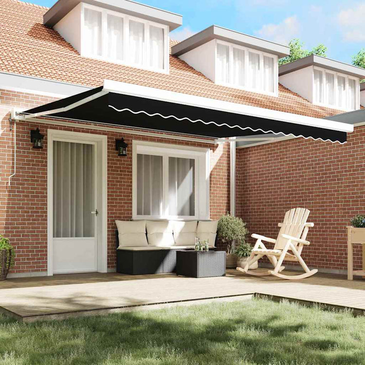 Vidaxl vervangingsdoek voor zonnescherm zwart 380 x 345 cm polyester