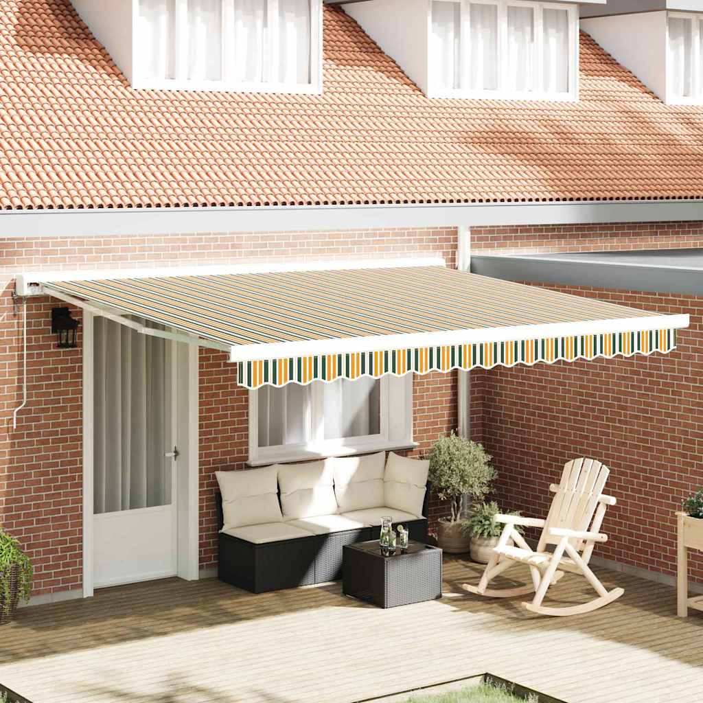 Vidaxl vervangingsdoek voor zonnescherm groen en geel 380 x 295 cm