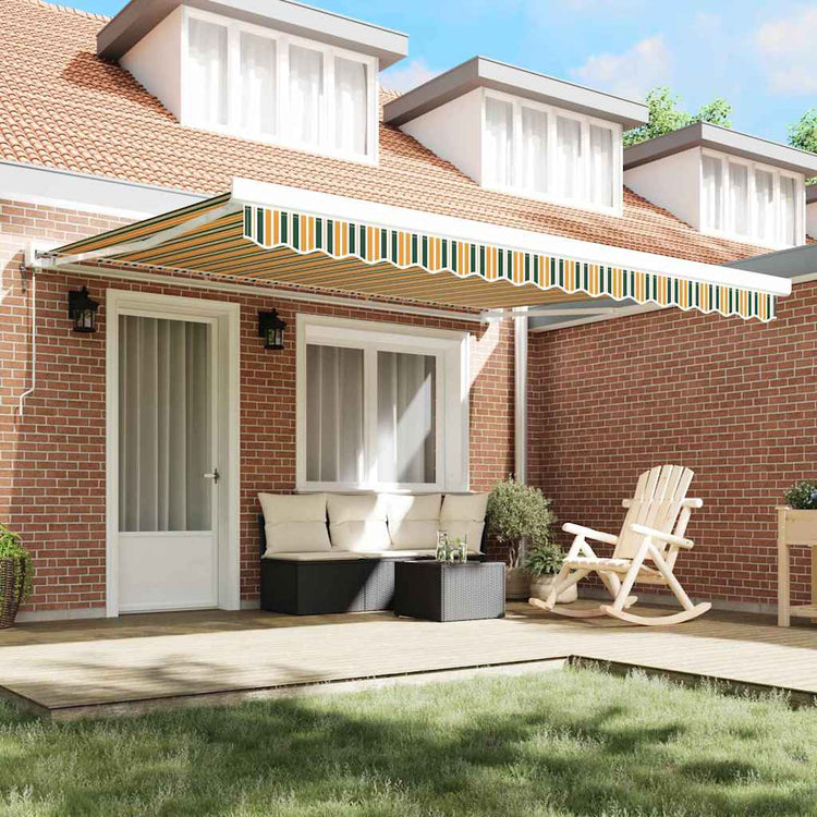 Vidaxl vervangingsdoek voor zonnescherm groen en geel 380 x 295 cm