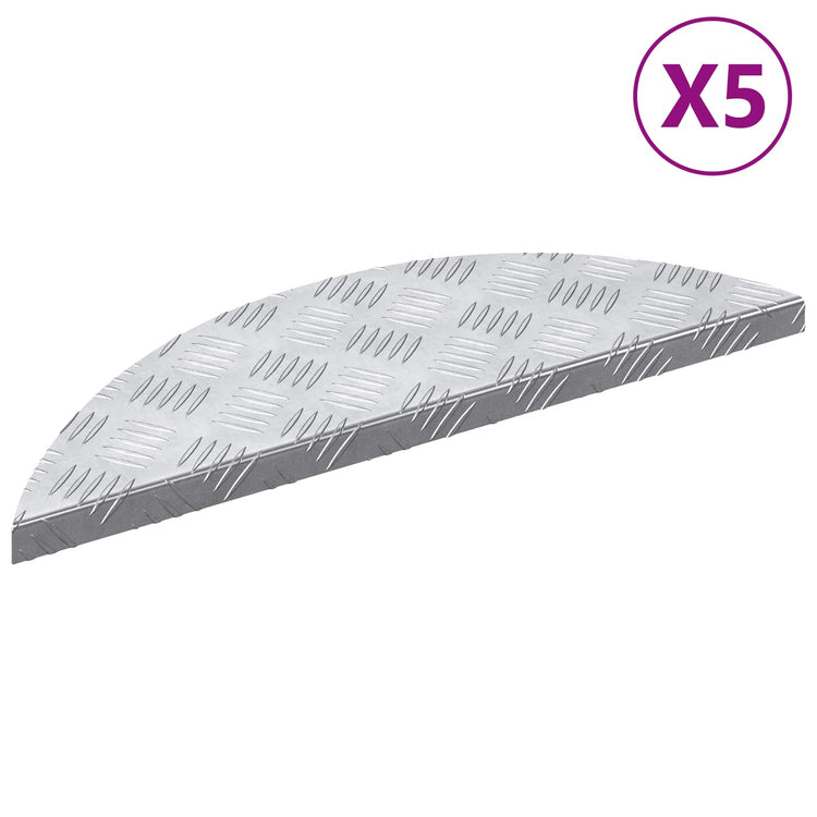 Vidaxl trapmatten 5 st 60 x 18 x 2,5 cm zilver aluminium